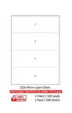 A1Etiket Tw-2404 100 A4 Sayfa 210 x 74 mm 100 A4 Lazer Etiket  A4 Sayfada 4 Etiket